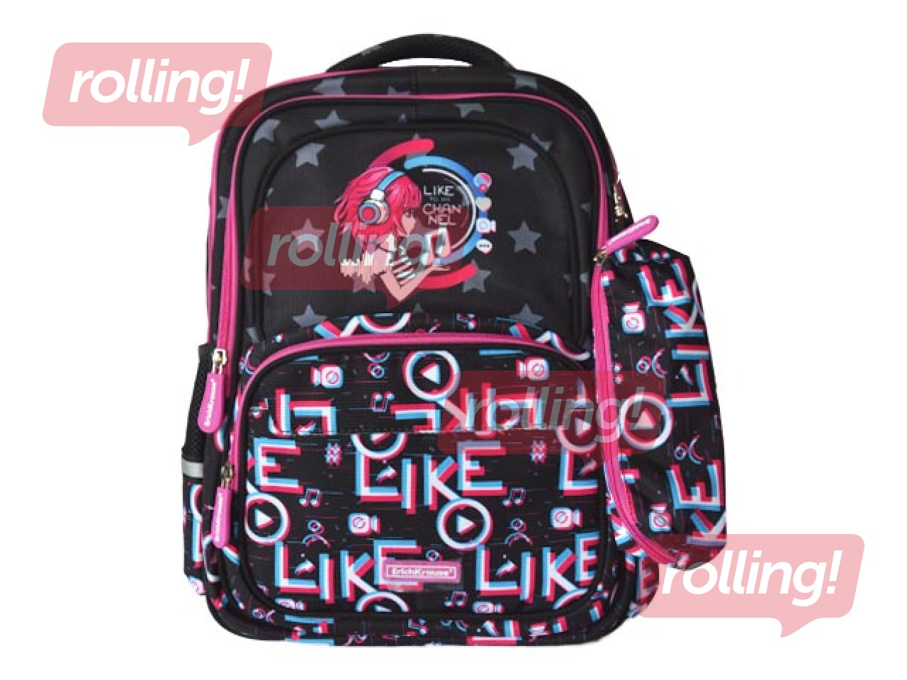 Skolas komplekts ErichKrause SchoolLine, Top Blogger, 20 L, mugursoma, penālis