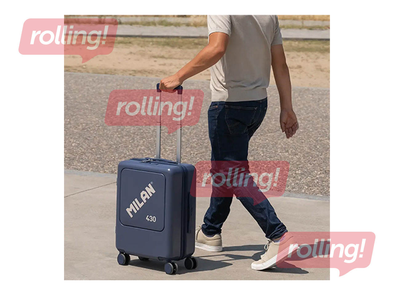 Carry-on suitcase Milan, blue, 55x40x23cm