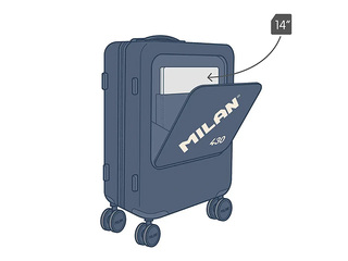 Carry-on suitcase Milan, blue, 55x40x23cm