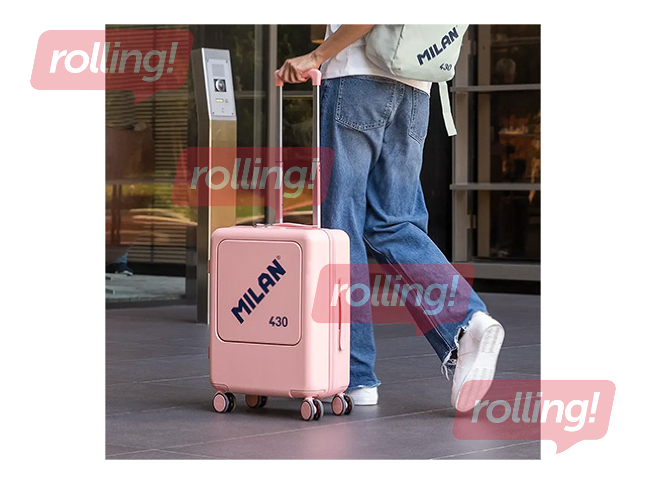 Käsipagasi kohver Milan, roosa, 55x40x23cm