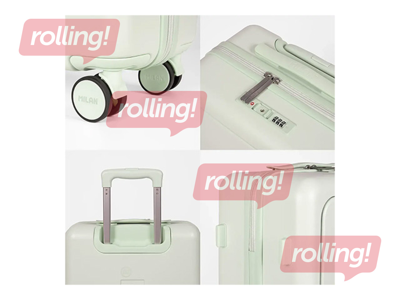 Käsipagasi kohver Milan, roheline, 55x40x23cm