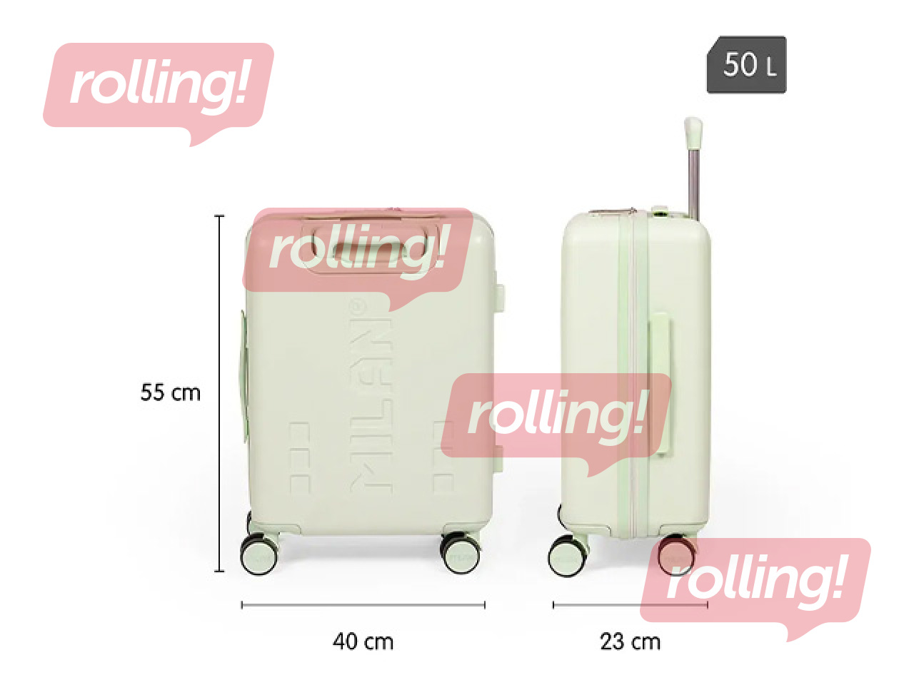 Koferis rokas bagāžai Milan, zaļš, 55x40x23cm