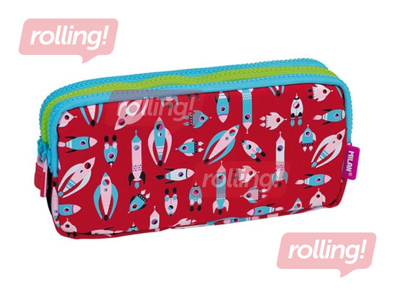 Pencil case Milan Super Heroes Space, red