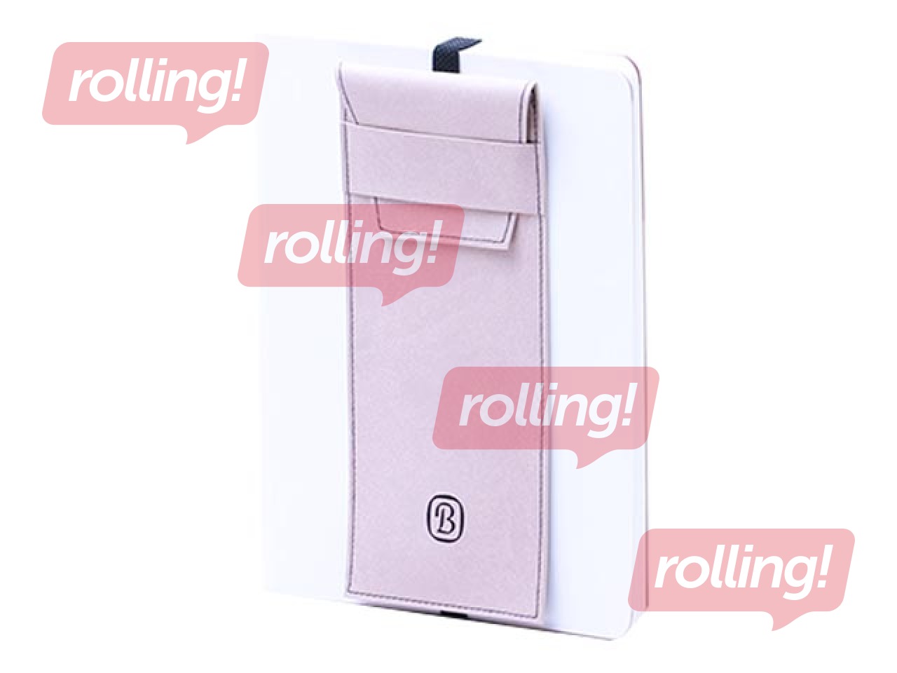 Pencil case, artificial leather, cream pink