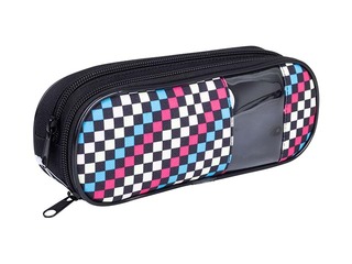 Pencil case with two zippers and a window Happy Color Cool Skate