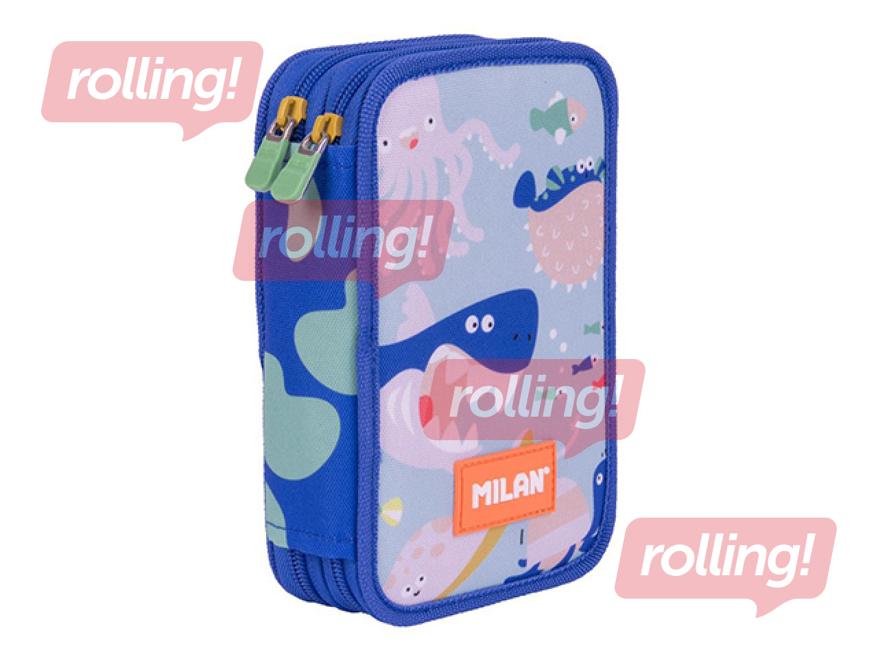 Пенал Milan, Blue Odyssey, двухсекционный, с принадлежностями