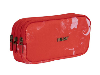Pecil case Milan Lava, 3-zip, red