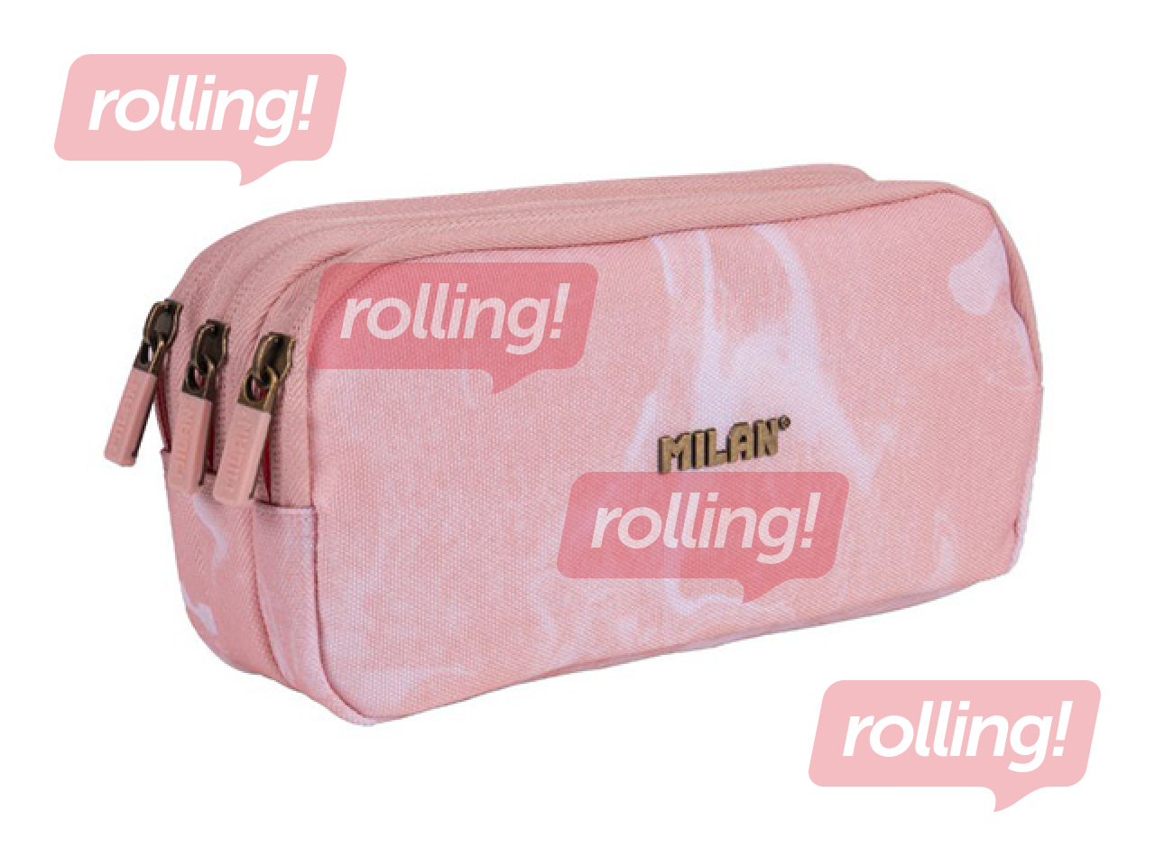 Пенал Milan Lava, с 3 отделениями, розовый
