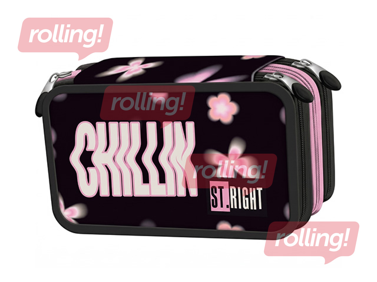 Pencil case St.Right Flower Mood, 3-piece set with accessories