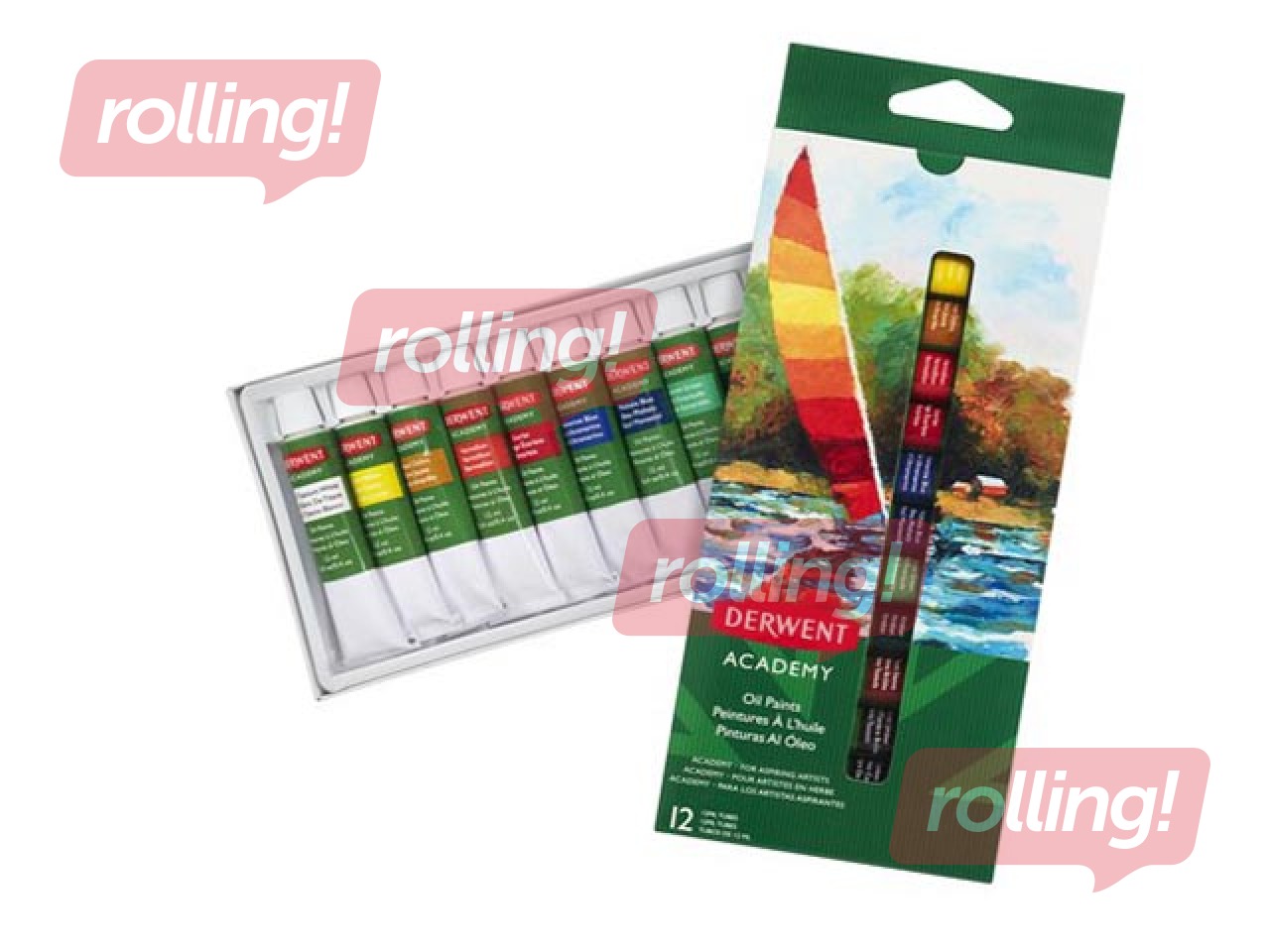 Derwent Academy Oil Paints, 12ml, 12 colours