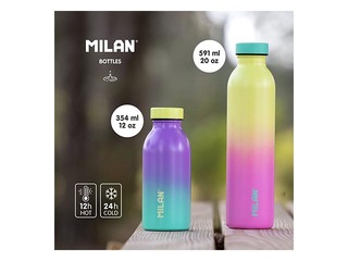 Stainless steel isothermal bottle Milan Sunset, 591ml, yellow- pink