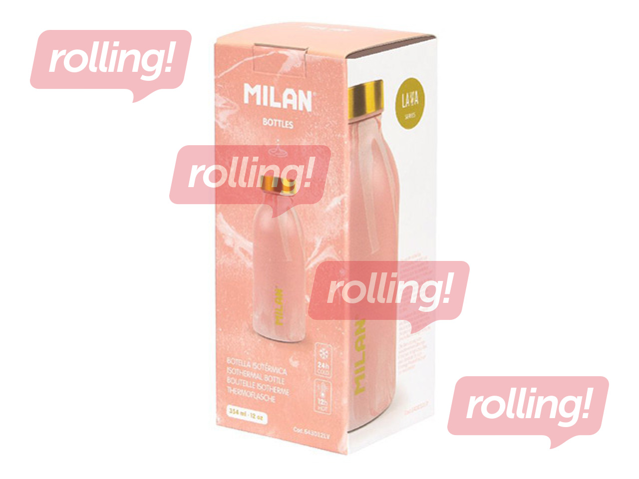 Veepudel Milan, Lava, roostevabast terasest, roosa, 350ml