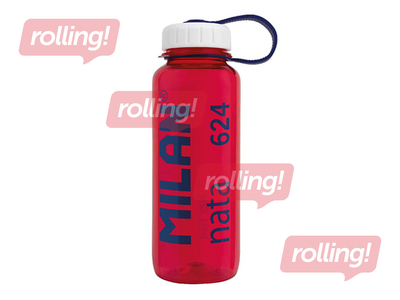 Ūdens pudele Milan, Tritan, caurspīdīga, sarkana, 650ml