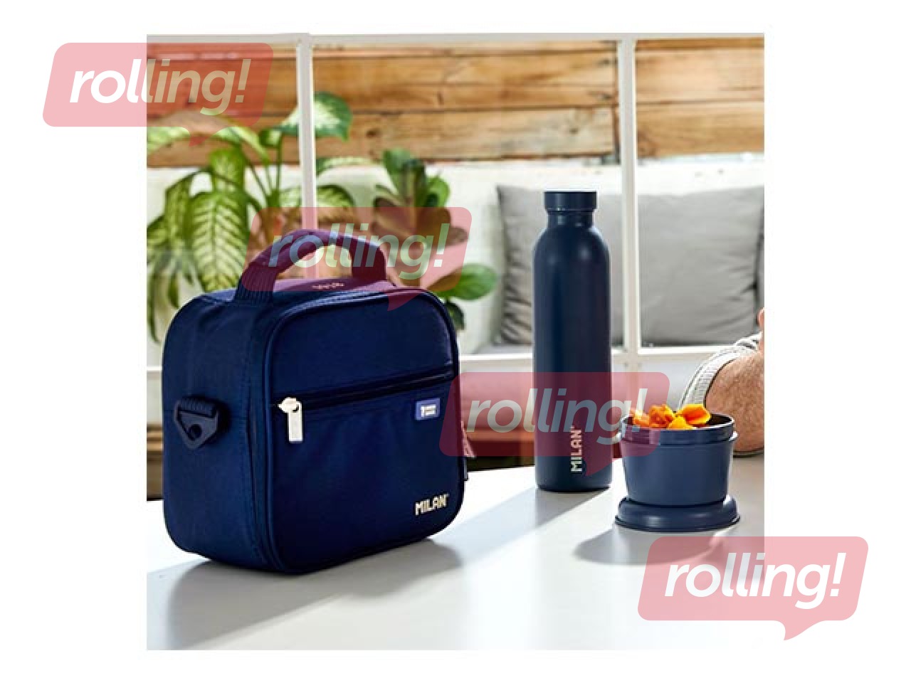 Isotermiline toidukott Milan 1918, 3,5 l, 3 söögikarbiga, tumesinine