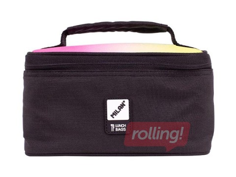 Small isothermal food bag Milan Sunset with 1 lunch box, 1.5l, black