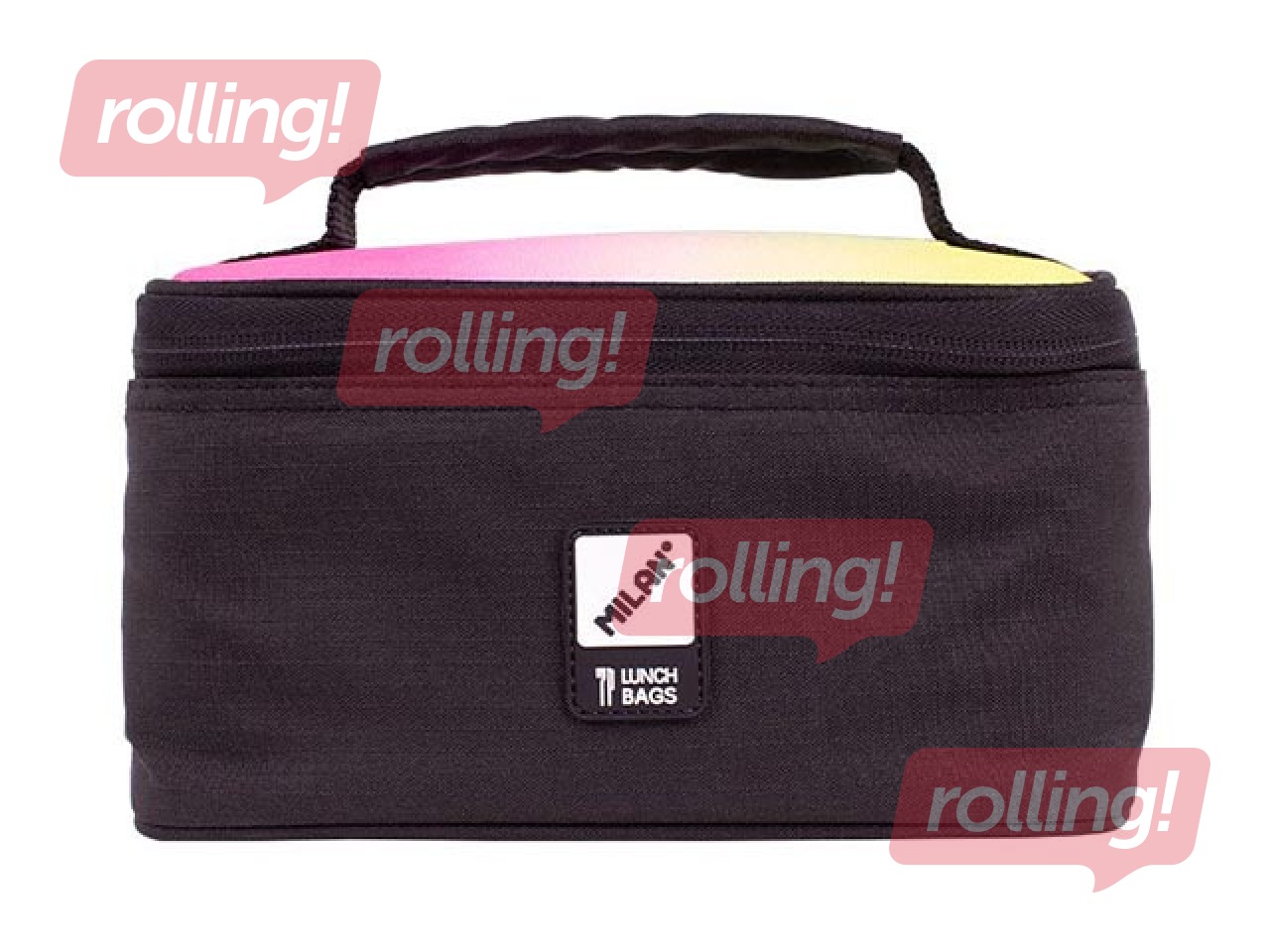 Small isothermal food bag Milan Sunset with 1 lunch box, 1.5l, black