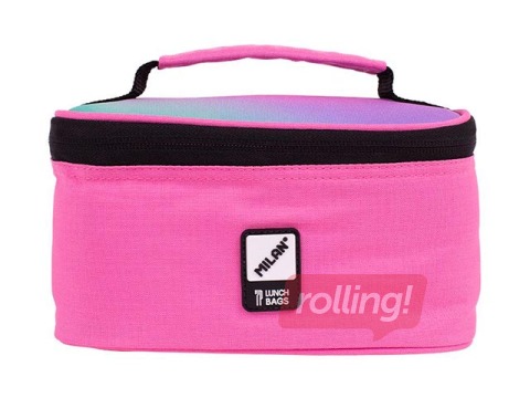 Small isothermal food bag Milan Sunset with 1 lunch box, 1.5l, pink