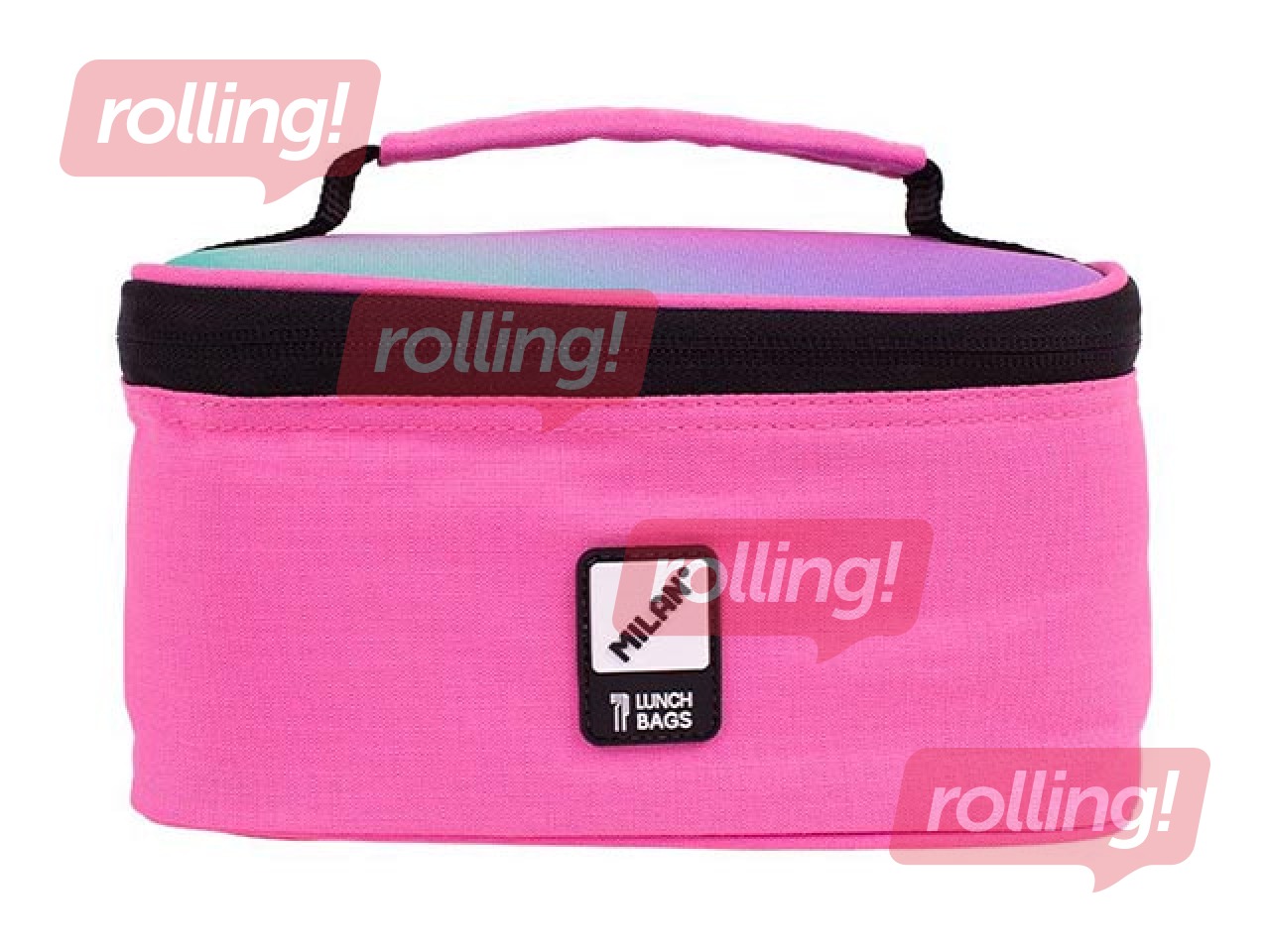 Small isothermal food bag Milan Sunset with 1 lunch box, 1.5l, pink