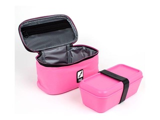Small isothermal food bag Milan Sunset with 1 lunch box, 1.5l, pink