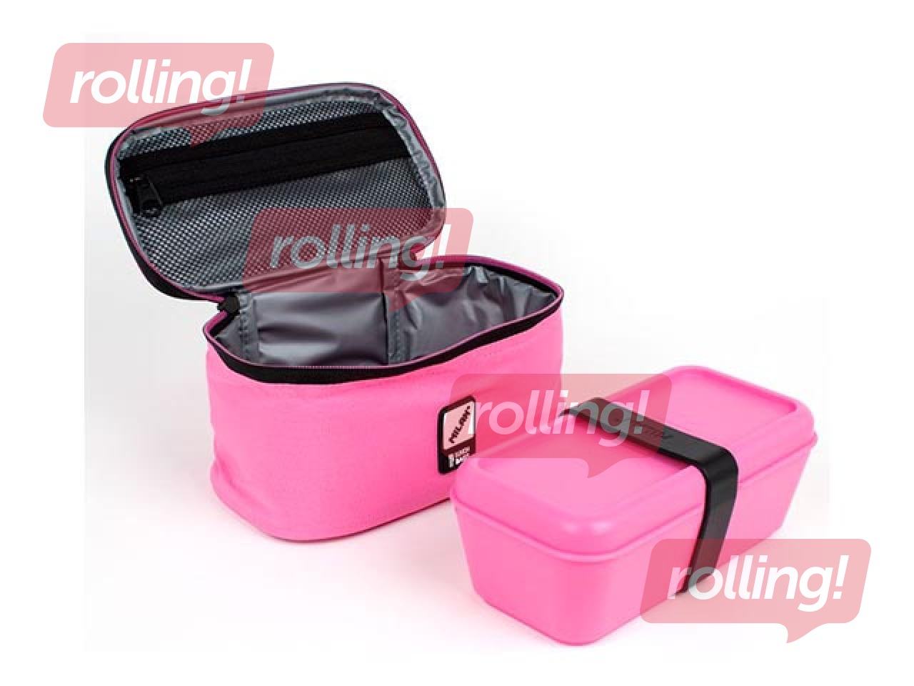 Small isothermal food bag Milan Sunset with 1 lunch box, 1.5l, pink