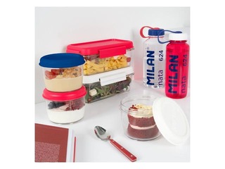 Lunch box Milan, Nata, rectangular, transparent with white lid, 1.2l