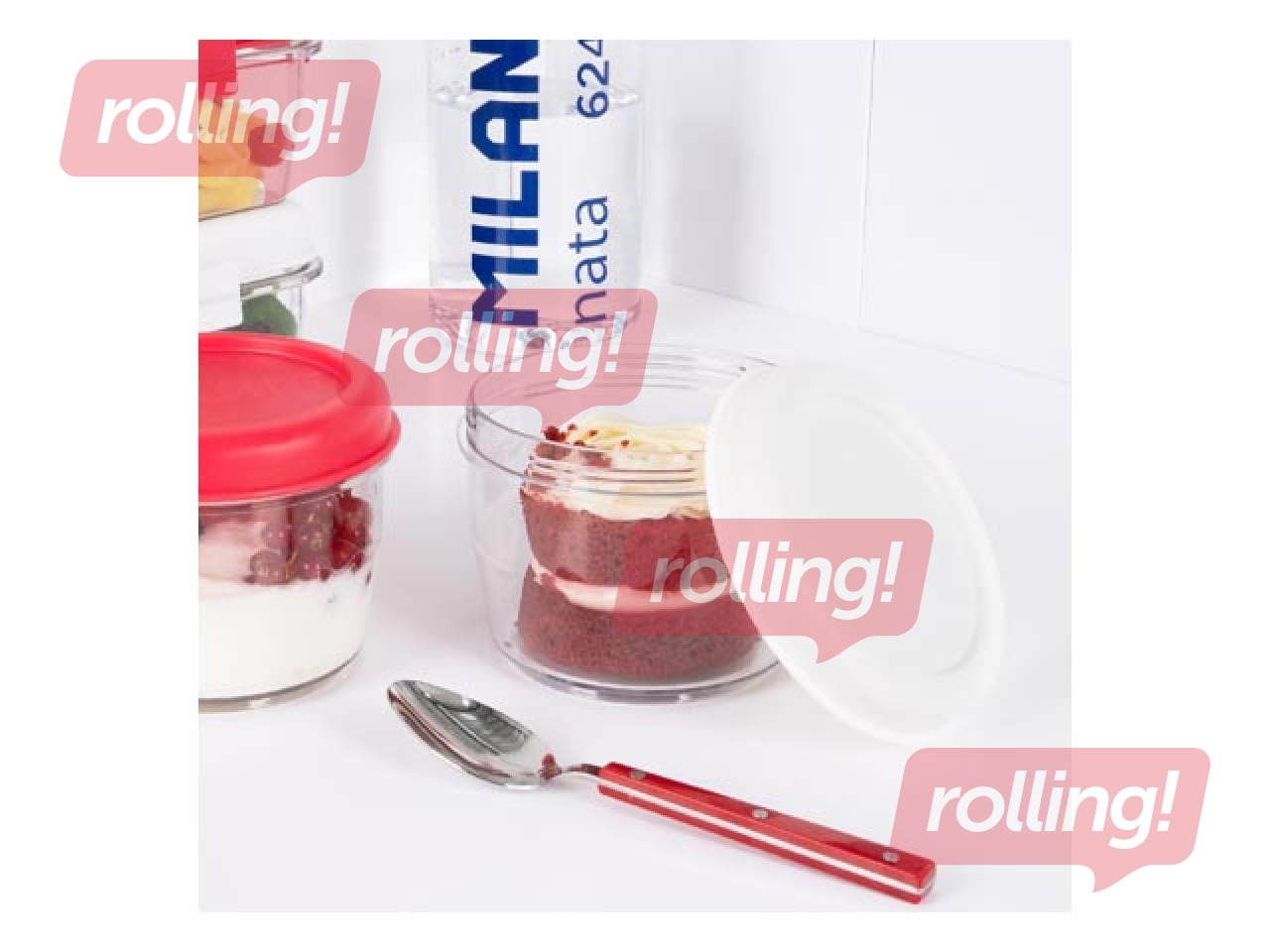 Lõunasöögi kast Milan, Nata, ümmargune, hermeetiline, läbipaistev valge kaanega, 0.5l