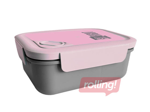 Ланчбокс St. Right, Pink&Grey, прямоугольный, 1.2л