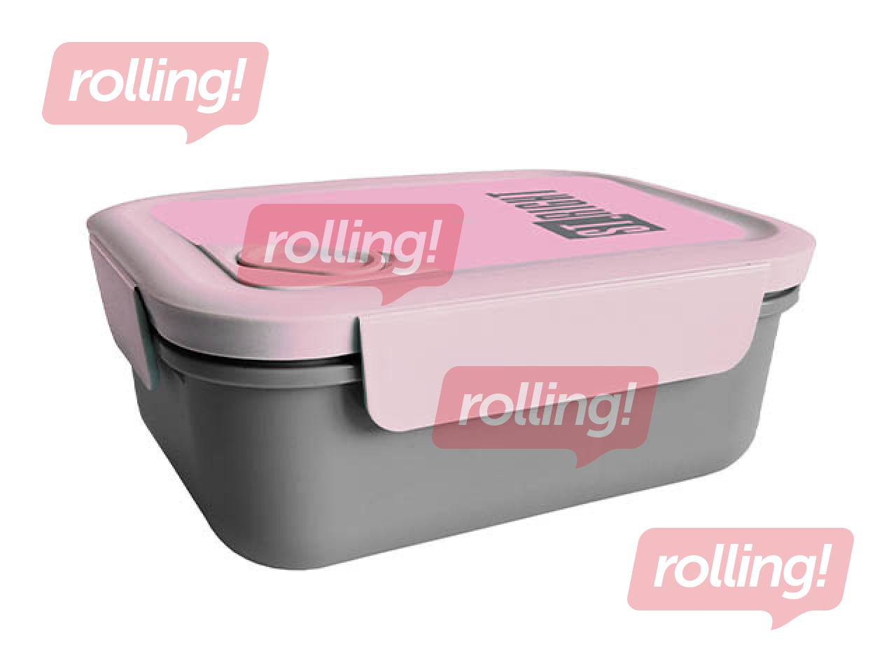 Ланчбокс St. Right, Pink&Grey, прямоугольный, 1.2л