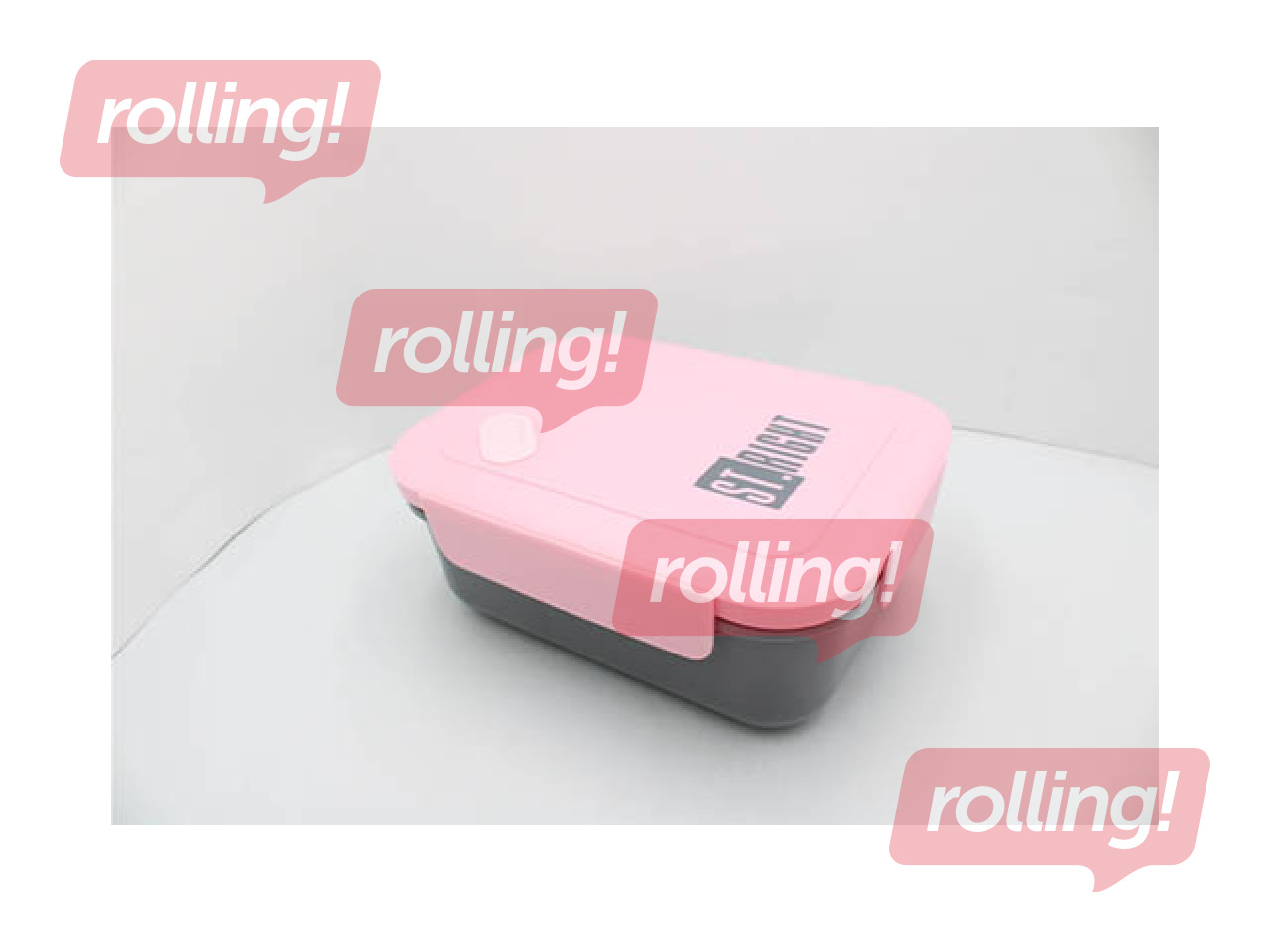 Ланчбокс St. Right, Pink&Grey, прямоугольный, 1.2л