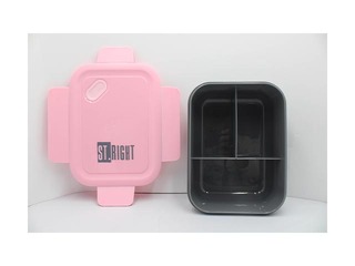Ланчбокс St. Right, Pink&Grey, прямоугольный, 1.2л
