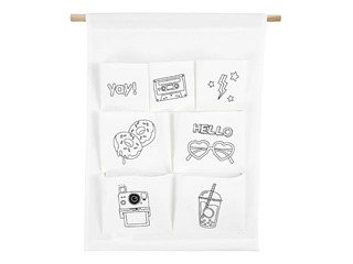 Hanging Organiser, 7 pockets, white