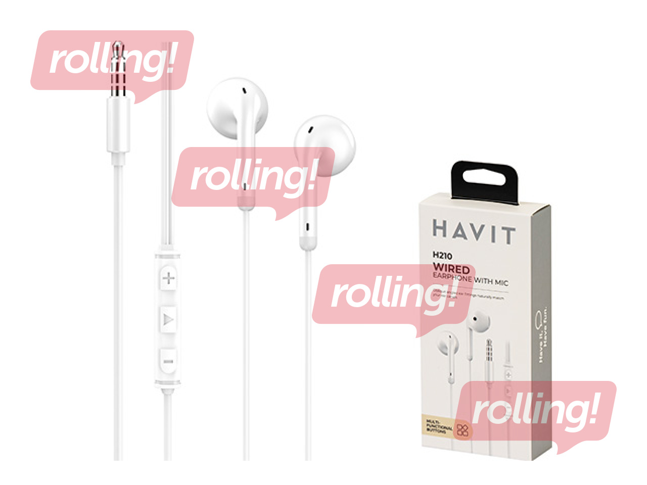 Austiņas ar mikrofonu HAVIT H210, baltas