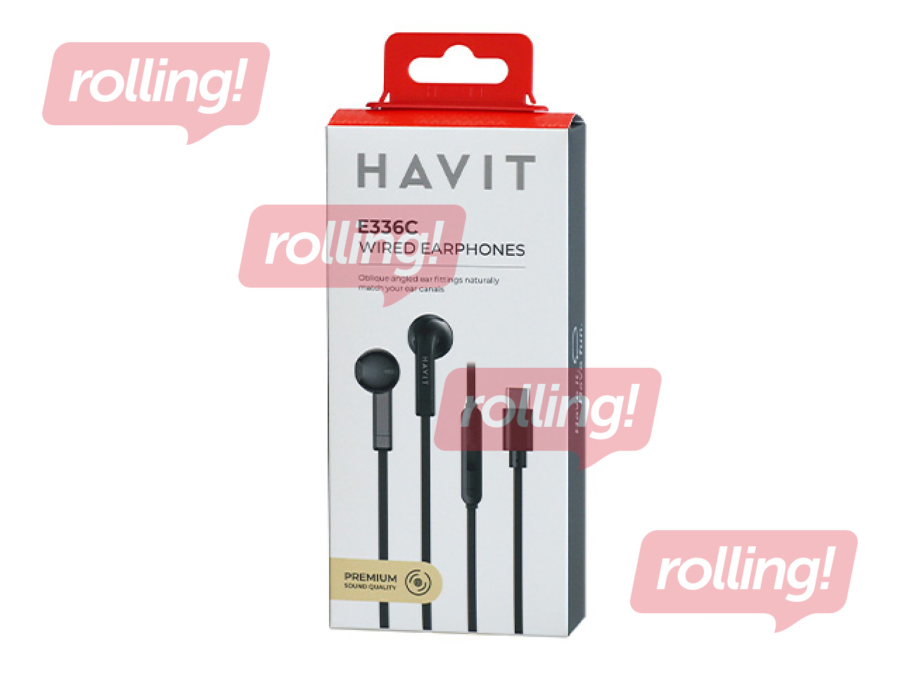 Headphones with microphone HAVIT E336, Type-C, black