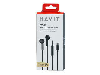 Kõrvaklapid mikrofoniga HAVIT E336, Type-C, mustad