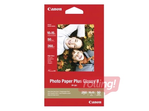 Фотобумага Canon Plus Glossy II PP-201, 10x15см, 260 г/м2, 50 листов