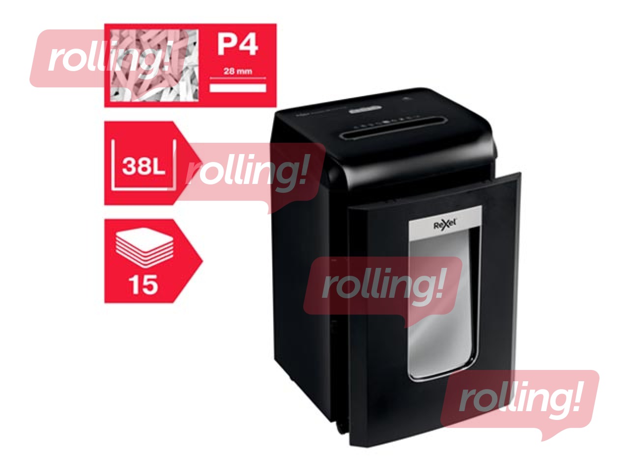Paberipurustaja Rexel ProMax QS RSX1538, 4x40mm, P4 + KINGITUS! Osta paberipurustaja ja saa