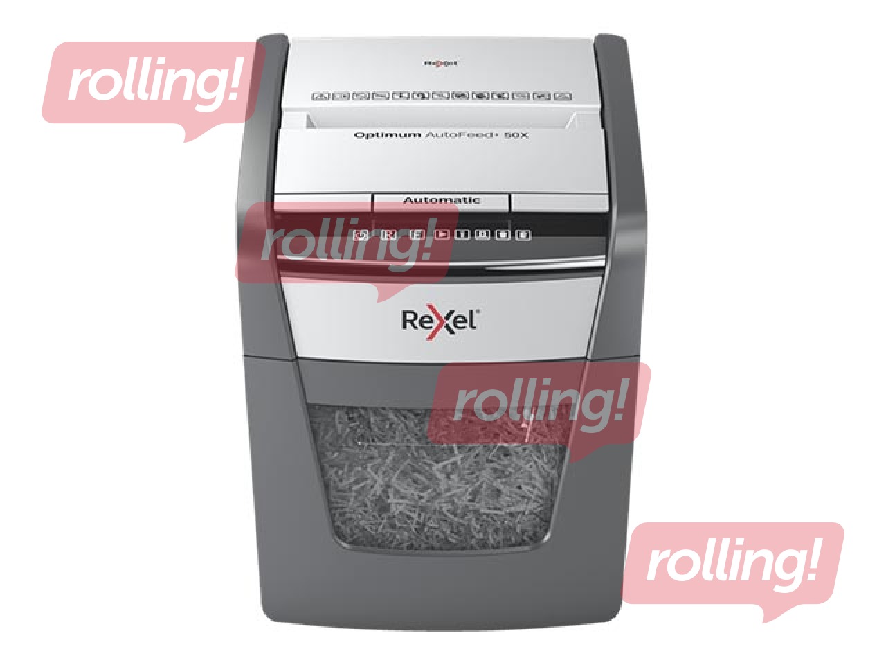 Paberipurustaja Rexel Optimum AutoFeed+ 50X + KINGITUS! Osta paberipurustaja ja saad kingituse!