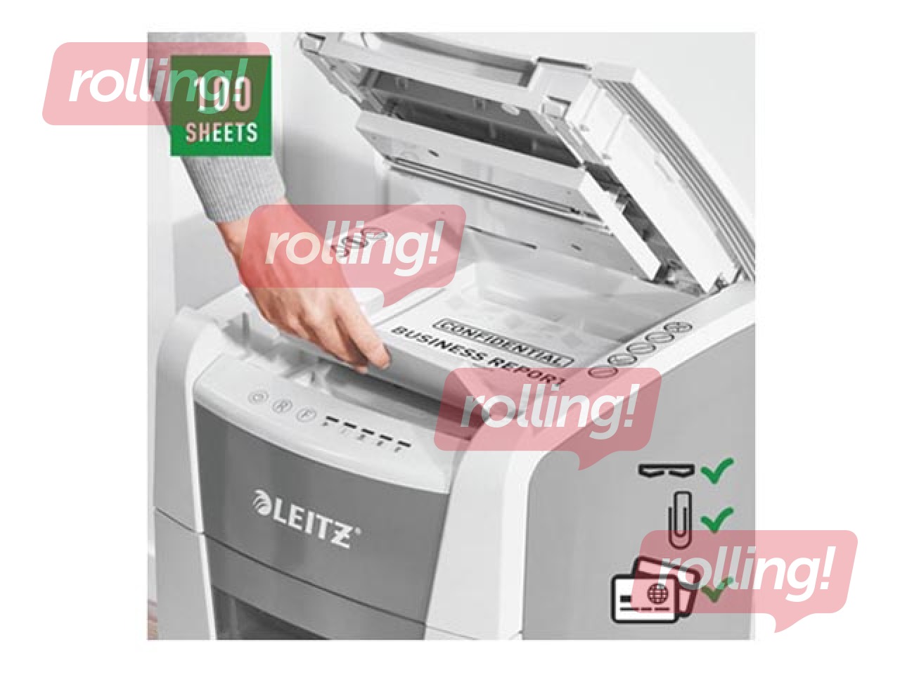 Paberipurustaja Leitz IQ Autofeed Small Office 100 Automatic, P4 + KINGITUS! Osta paberipurustaja j