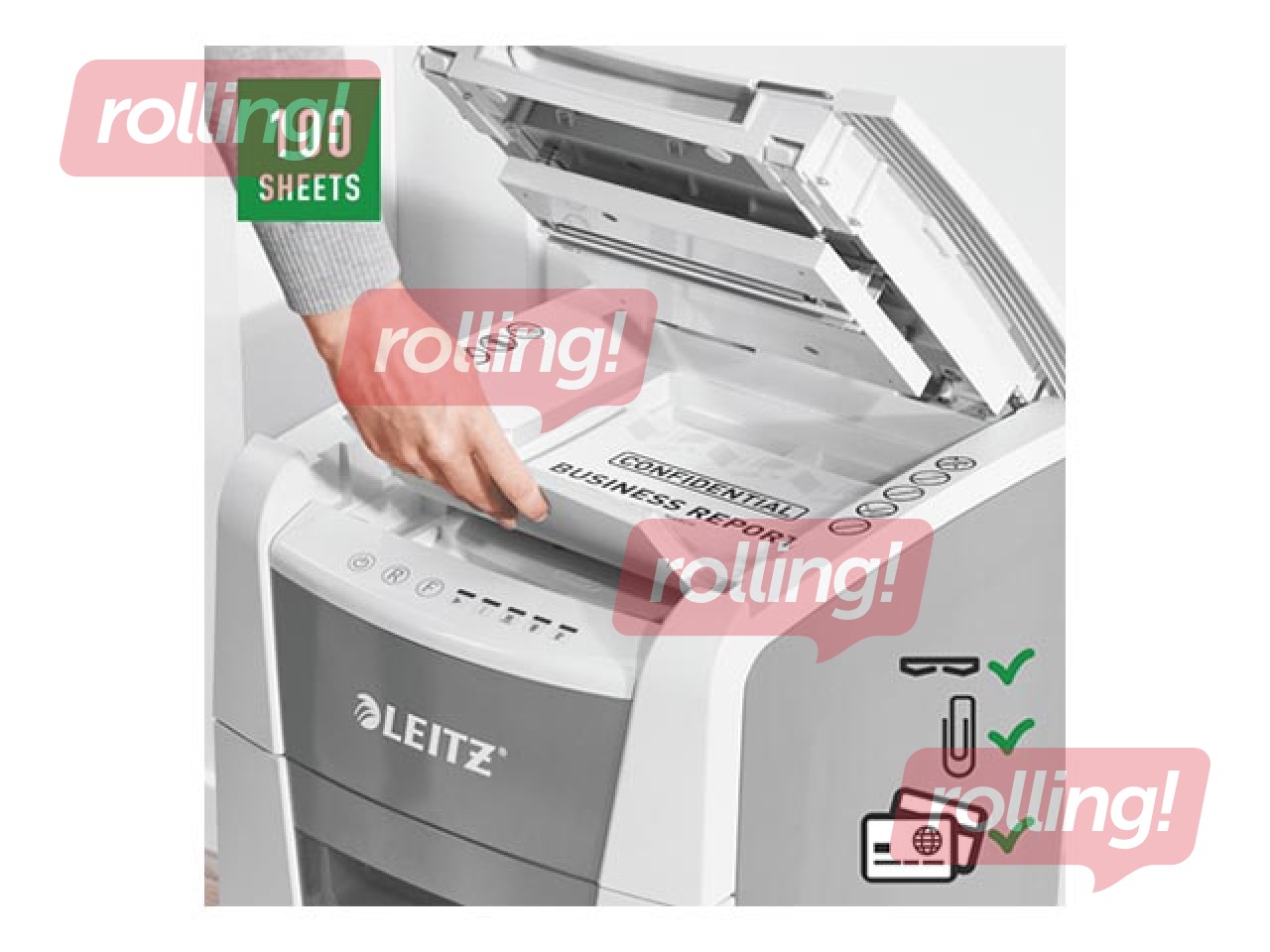 Paberipurustaja Leitz IQ Autofeed Small Office 100 Automatic, P5 + KINGITUS! Osta paberipurustaja j