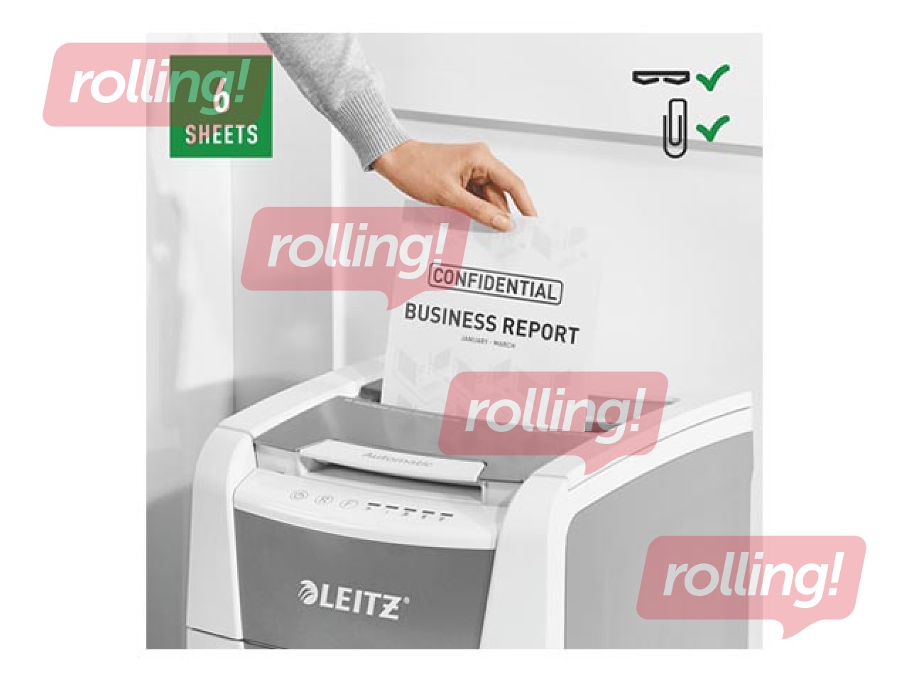 Paberipurustaja Leitz IQ Autofeed Small Office 100 Automatic, P5 + KINGITUS! Osta paberipurustaja j