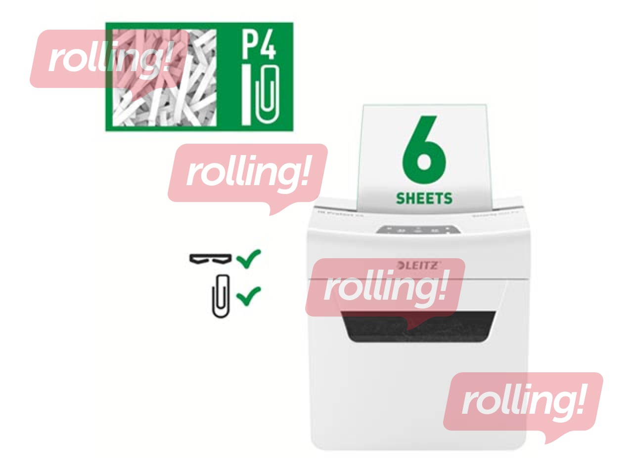 Шредер Leitz IQ Protect Premium Paper Shredder 6X, P4 + ПОДАРОК! Покупай шредер и получи подарок!