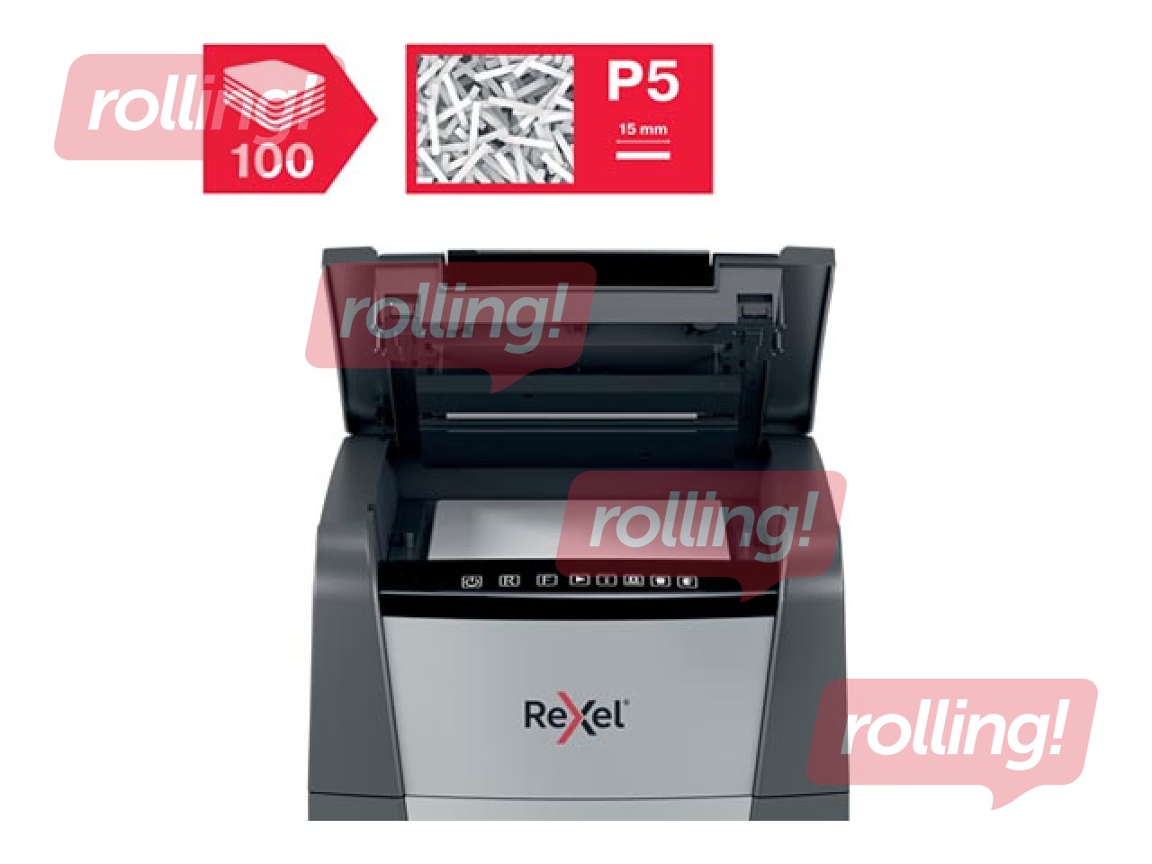 Paper Shredder Rexel Optimum AutoFeed+ 100M, P5 + ПОДАРОК! Покупай шредер и получи подарок!