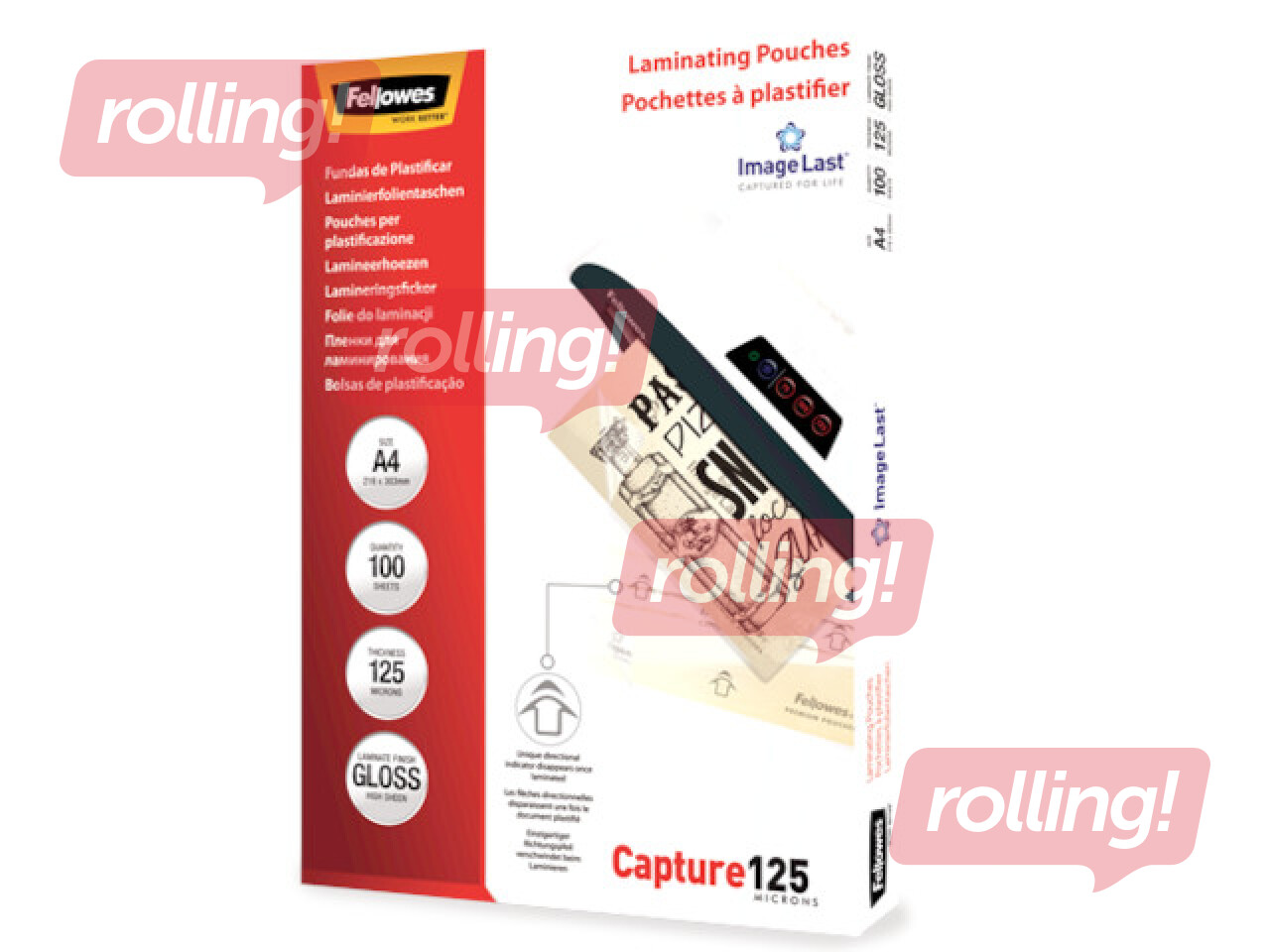 Lamineerimistaskud Fellowes, A4, 125mic., 100 tk.