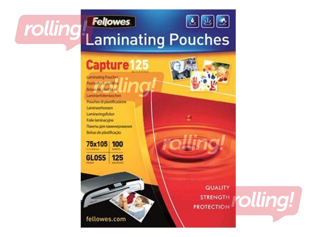 Lamineerimistaskud Fellowes, A7 (80 x111 mm), 125 mic., 100 tk