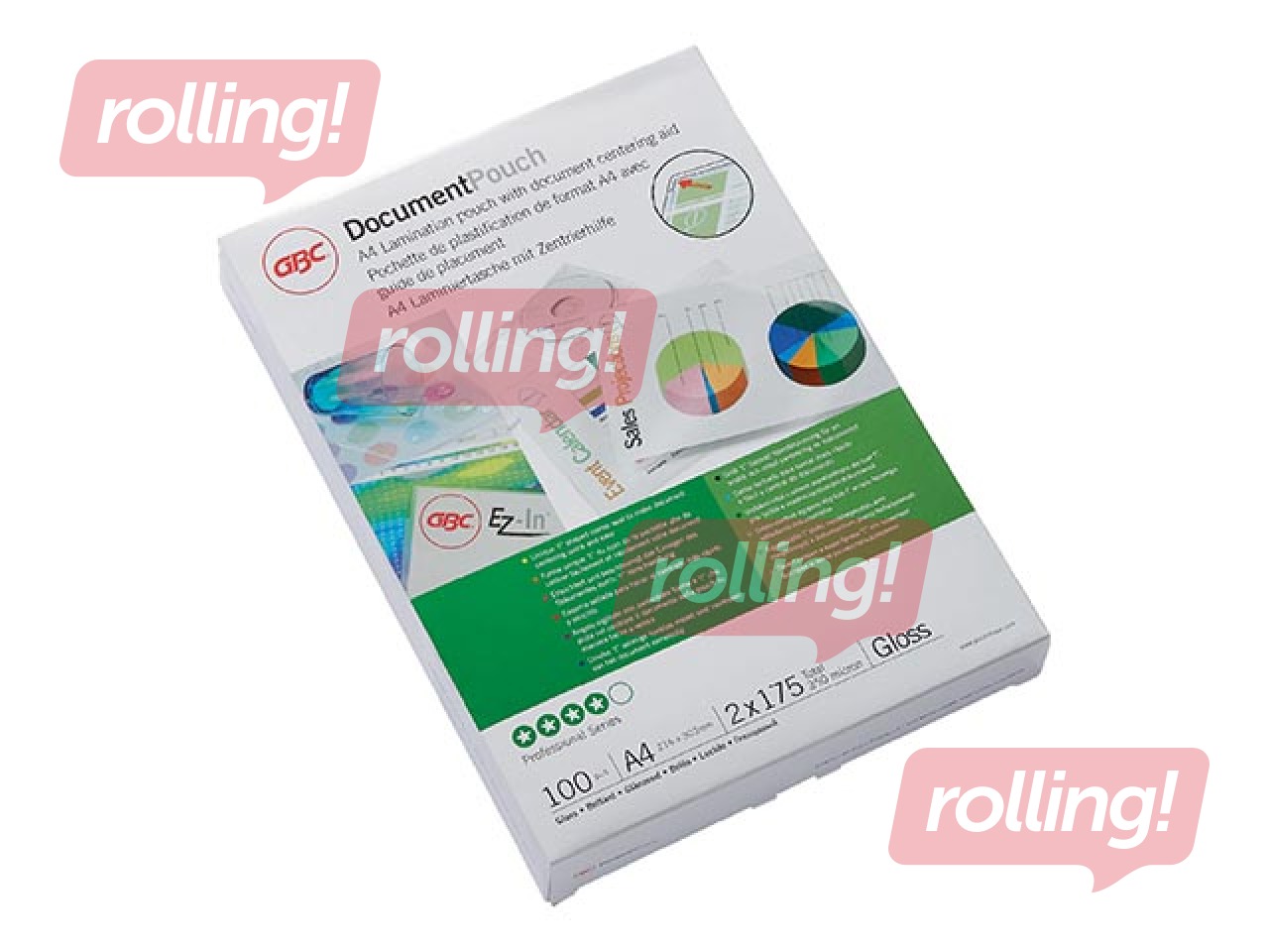 Lamineerimistaskud GBC, A4, 175 mic., läikiv, 100 tk.