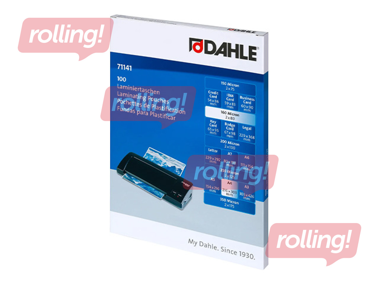 Laminēšanas plēves Dahle, A4, 80 mic., 100 gab.