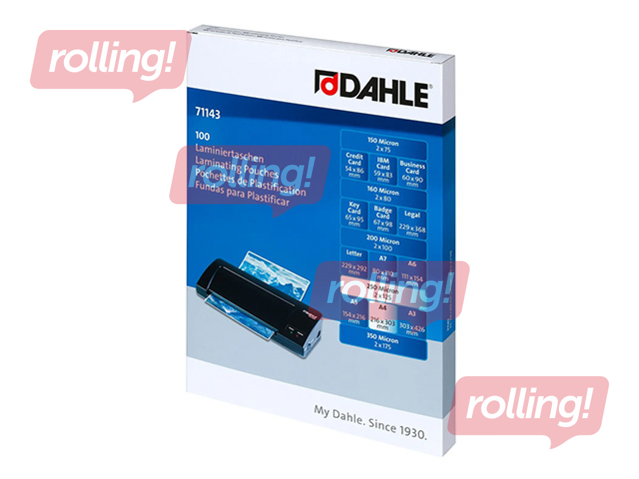 Lamineerimiskiled Dahle, A4, 125 mic., 100 tk