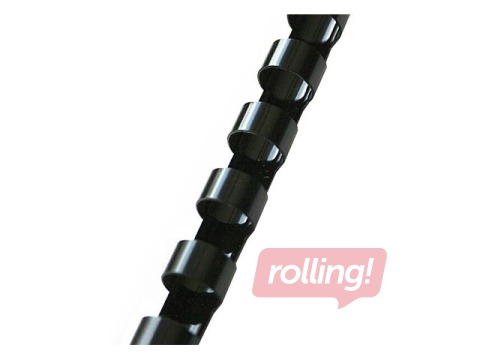 Plastmasas spirāles Argo, 10 mm, 100 gab., melnas