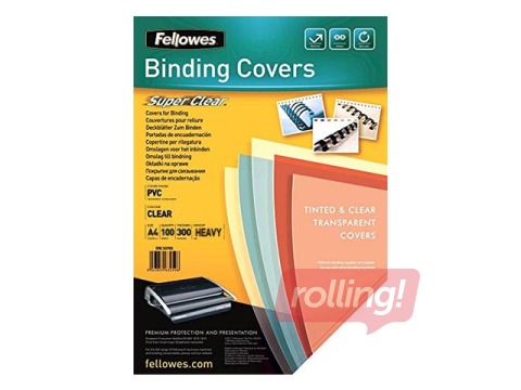 Binding covers Fellowes, A4, 0.3 mm, 100 pcs., transparent