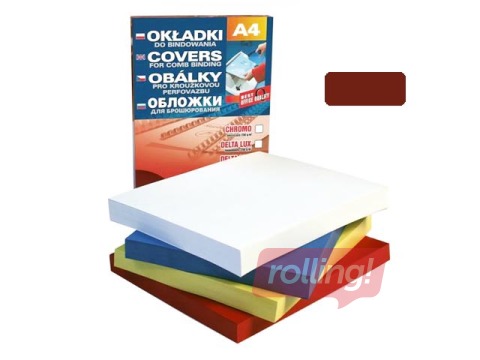 Обложка для переплёта нижняя Delta, A4, 250 g/м2, 100 шт., бордо